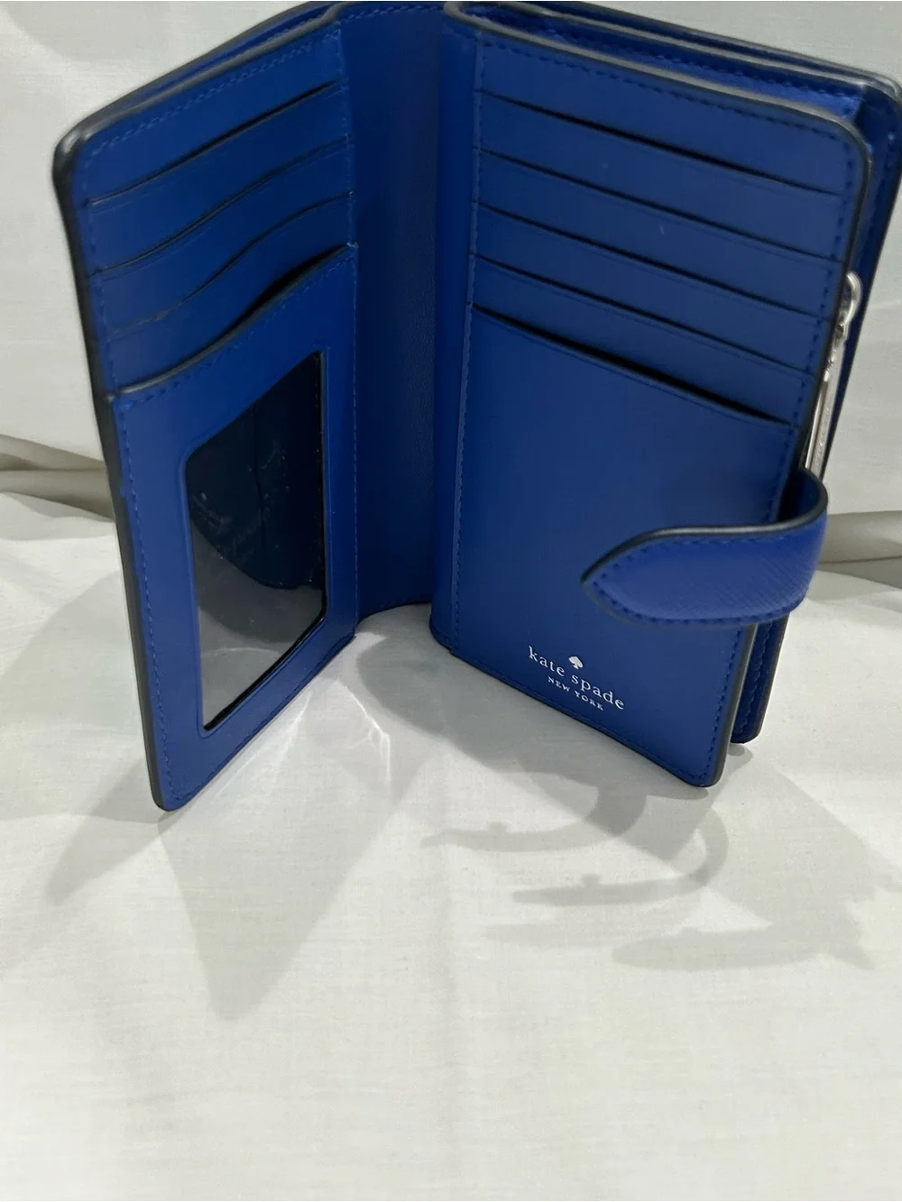 kate spade Blue Multi-Stripe Compact Wallet
